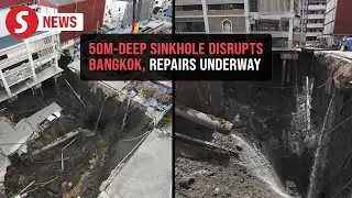 Massive sinkhole opens outside Bangkok hospital, forcing evacuations