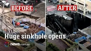 Massive sinkhole suddenly opens in Bangkok