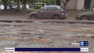 Maui County works to clear muddy roads