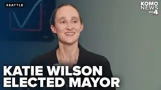 Mayor-elect Katie Wilson speaks following Harrell