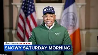 Mayor Eric Adams reacts to NYC snow storm