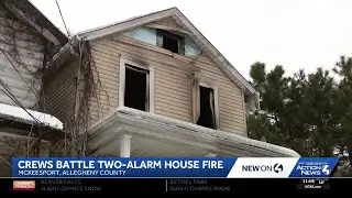McKeesport firefighters battle house fire