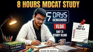 MDCAT Study vlog DAY2 🔥✨📚 | 8 hours + MDCAT Study vlog 🤯