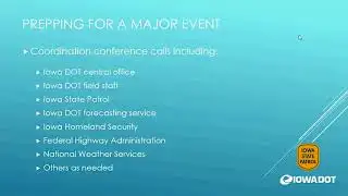 Media Response Winter Weather Webinar - Iowa DOT
