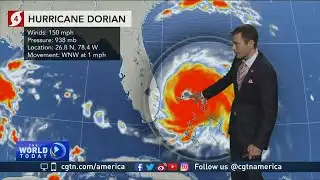 Meteorologist Geoff Cornish examines path of Hurricane Dorian