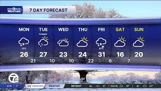 Metro Detroit Forecast: Light snow Monday, more 20s this week