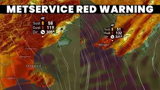 MetService Red Warning: Destructive winds Canterbury & Wellington!