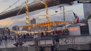Mexican Navy ship crashes into Brooklyn Bridge | Raw video