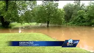Middle Saluda River floods along Geer Highway