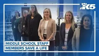 Middle school staff credited with saving a life