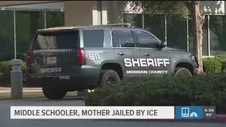 Middle school student and child