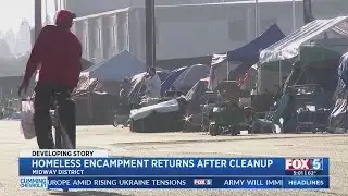 Midway Homeless Encampment Returns Day After Cleanup