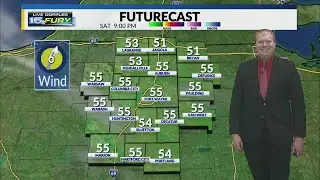 Mild with some clouds Saturday night