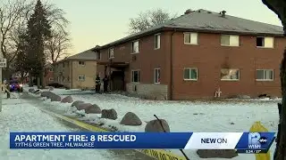 Milwaukee firefighter hurt after rescuing people hanging from burning apartment