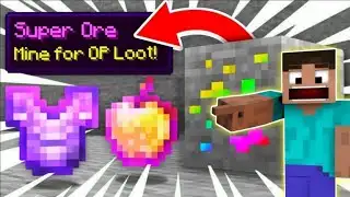 Minecraft, But ores drop OP ITEMS !!