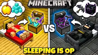 MINECRAFT BUT SLEEPING GIVES OP ITEMS !!