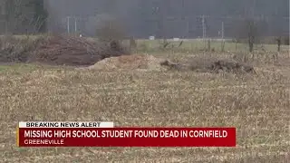 Missing student found dead in cornfield