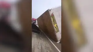 Modular home blown off trailer on bridge in Outer Banks