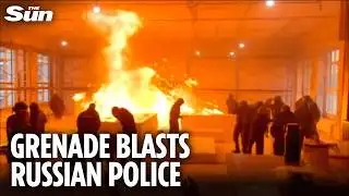 Moment grenade EXPLODES inside Russian police training centre in fatal error