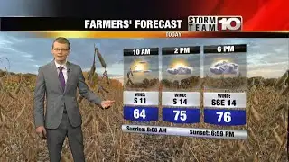 Monday: Increasing clouds, breezy. High: 78°