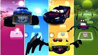 MONSTER TRUCKS Take Over! Doc Hudson vs Evil McQueen vs Lightning McQueen Eater