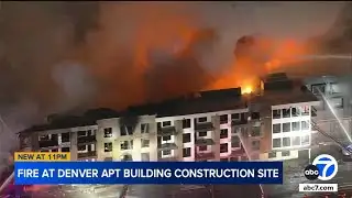More than 100 firefighters battle city block-sized blaze at Denver construction site