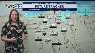 Mostly cloudy overnight with a few flurries possible