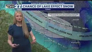Mostly cloudy with small snow chance Thursday