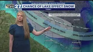 Mostly cloudy with small snow chance Thursday