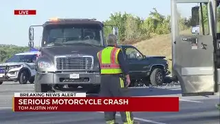 Motorcycle crash on Tom Austin Highway