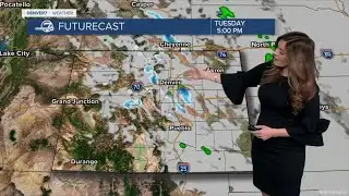 Mountain snow Tuesday, evening flurries around Denver metro