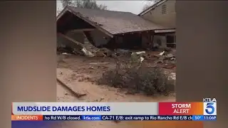 Mudslide damages homes in La Canada Flintridge