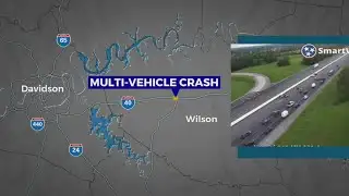 Multi-vehicle crash cleared after blocking I-40E in Wilson County