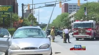 Multi-vehicle crash snarls downtown traffic
