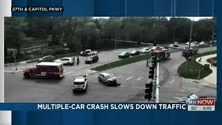 Multiple-car crash slows down traffic