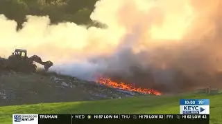 Multiple fire crews battle fire at Ponderosa Landfill