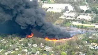 Multiple large brush fires burning in Rockland County