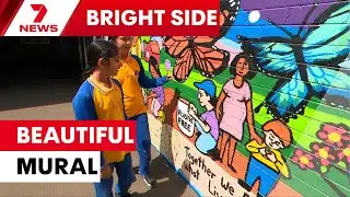Mural inspired by Aboriginal art crafted by little hands | 7NEWS
