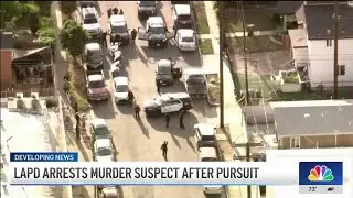 Murder suspect arrested after leading police on 1-hour-long pursuit