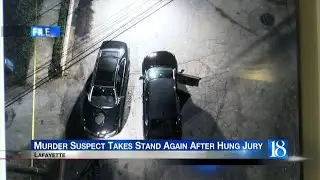 Murder suspect takes the stand again after hung jury