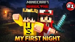 MY FIRST 🔥 DAY IN HARDCORE ❤️MINECRAFT 🥰 | FIRST NIGHT 🌃 HARDCORE MINECRAFT