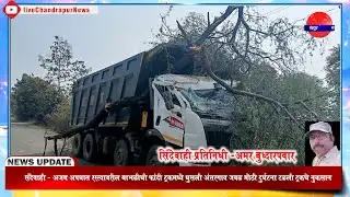 सिंदेवाही - अजब अपघात : रस्त्यावरील बाभळीची फांदी ट्रकमध्ये घुसली अंतरगाव जवळ मोठी दुर्घटना टळली