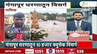 Nashik Goda Ghat | गंगापूर धरणातून 10 हजार क्युसेक विसर्ग;पुरामुळे दुतोंड्या मारूती बुडाला