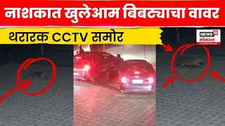 Nashik Leopard CCTV Video | नाशकात नागरीवस्तीत बिबट्याचा वावर धक्कादायक CCTV समोर N18V