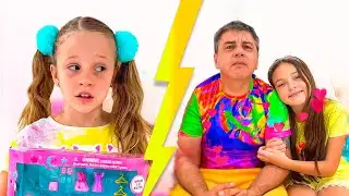 Nastya and Alla are fighting for dad
