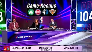 NBA CARMELO & VINCE POSTGAME PISTONS STUN CELTICS & MAVS CRUSH KNICKS!