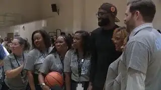 NBA star, Marietta native Jaylen Brown visits his former middle school