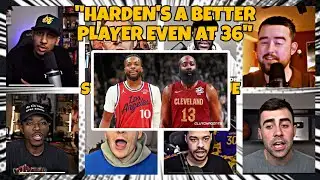 NBA YouTubers react to James harden - Darius Garland BLOCKBUSTER trade 🔥