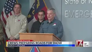 NCDOT crews preparing roads for snow