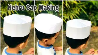 Nehru cap making with paper |How to make nehru cap|simple nehru cap making tutorial